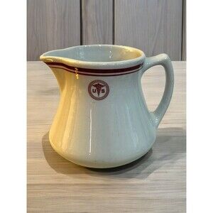 Vtg Shenango China USA ARMY MEDICAL Creamer Mini Pitcher Red White 4.25" PA 0-10